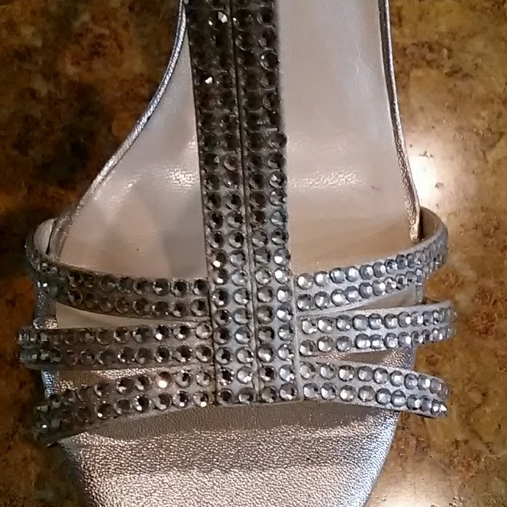 Women's Silver Rhinestone Sandals - Picture 2 of 8